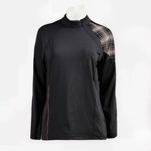 NIVO Long Sleeve Mock-Neck Golf Polo with Contrasting Detail